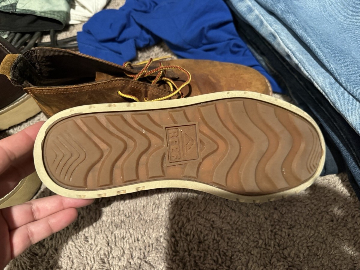 REEF Leather Chukka Boots Men US 10 Brown Portugal Cork Insole We paired the buttery Nubuck leather found on our Mountain  main image 4