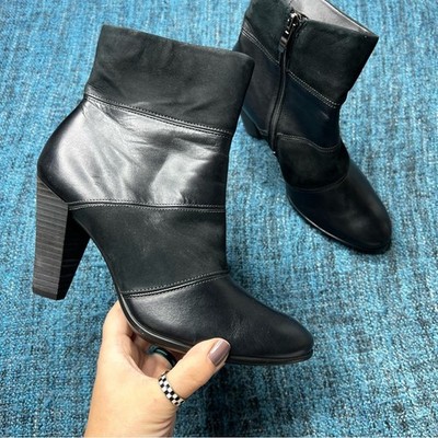 Ecco Shape 75 Modern Leather Ankle Boots in Black Euro 38 or US Women's 7-7.5