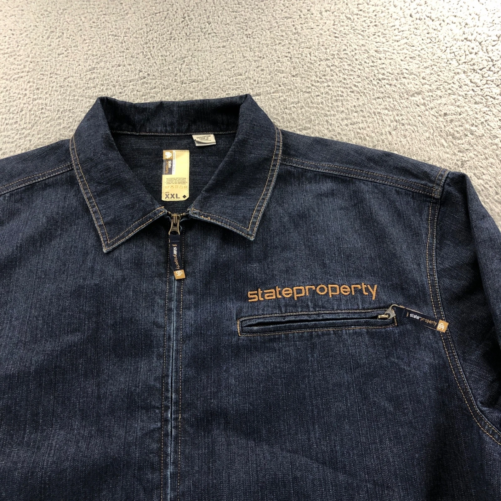 Vintage State Property Jacket Mens 2XL XXL Blue Denim Rocawear Y2K Hip Hop
Opens in a new window or