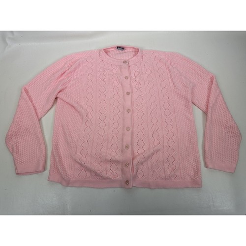 Cuddle Knit Button Down Sweater Cable Knit Women's 42 XL Vintage USA