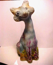 2019 Fenton Glass Hand Ptd UNDER THE SEA TURTLE FISH DOLPHINS Alley Cat # 4/9