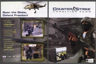 Counter Strike Condition Zero PC 2003 Double Page Promo Ad Art Print Poster