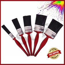 Paint brush Set 0.5, 1, 1.5 & 2 Inch Brushes Red Handles good quality Pack of 5
