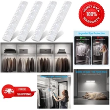 4-Pack Night LED Bed Shelf, Pantry and Stair Lights, Battery Motion Sensor White