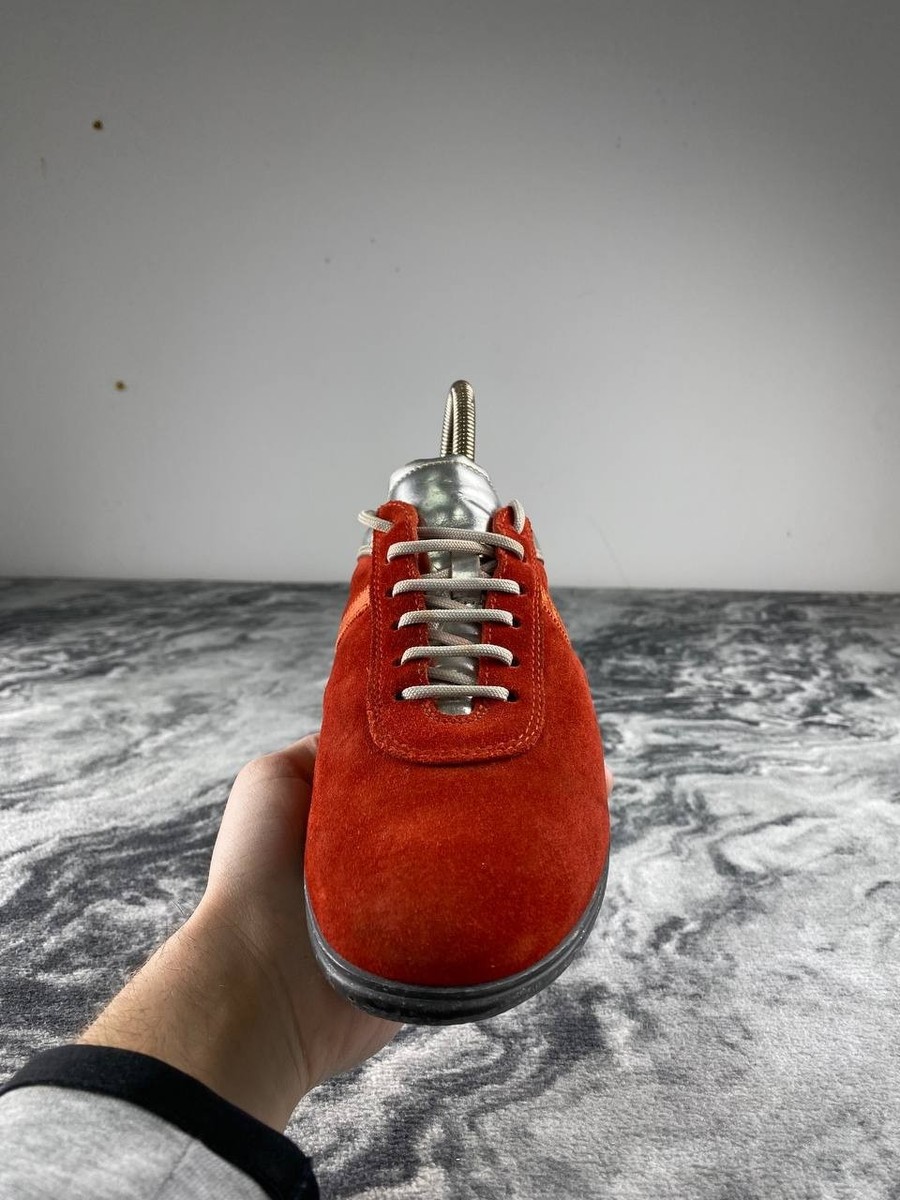 PRADA スニーカー レッド スエード ローカット Prada Sport Suede Colorblock Pattern Athletic Sneakers Women Size