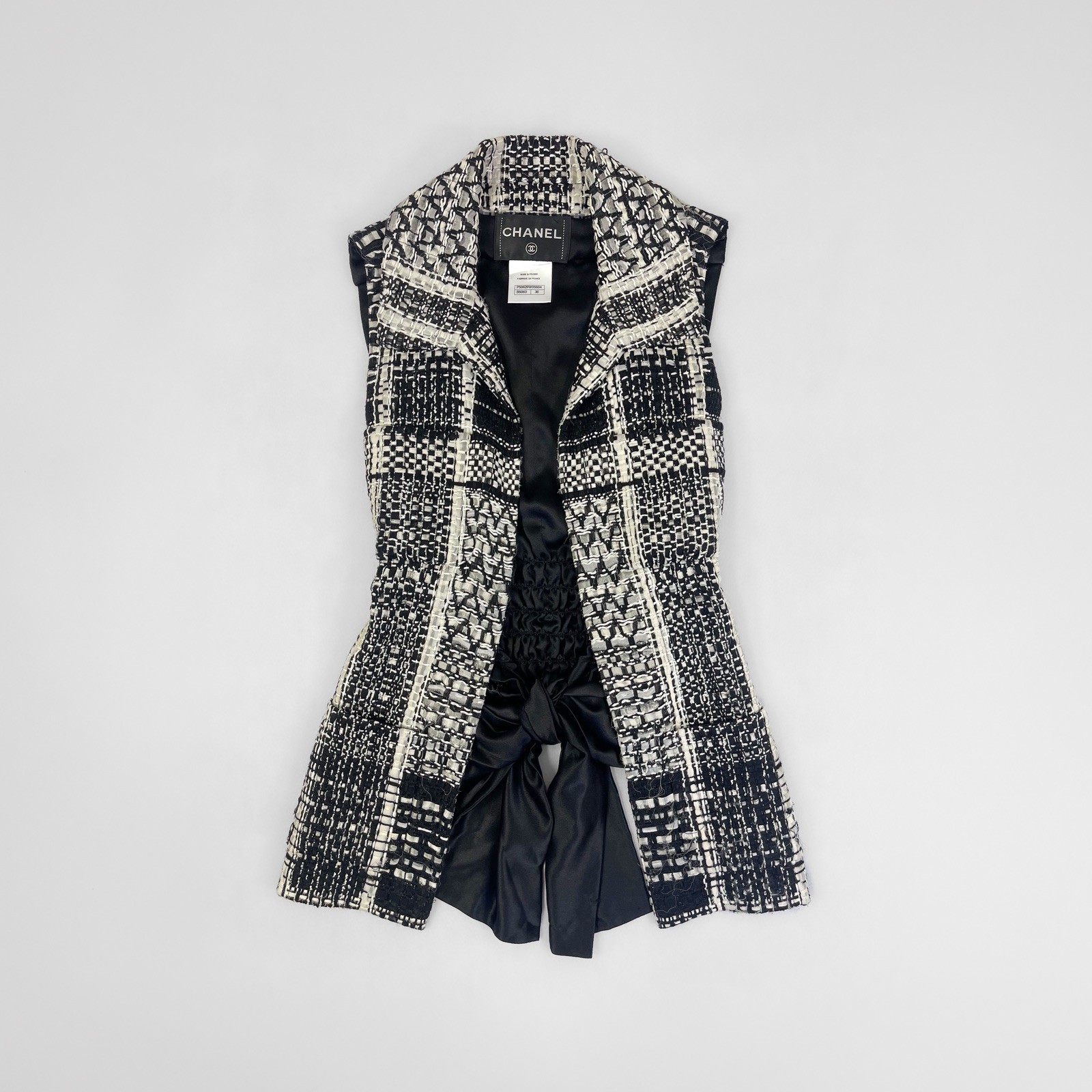 Chanel Waistcoat Tweed Bouclé Silk Vest Jacket | Resort 2015 | FR36 UK8