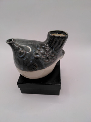 Ceramic Sake Pot Fugu Fish Bluish Green 3.75 in X5 Japan