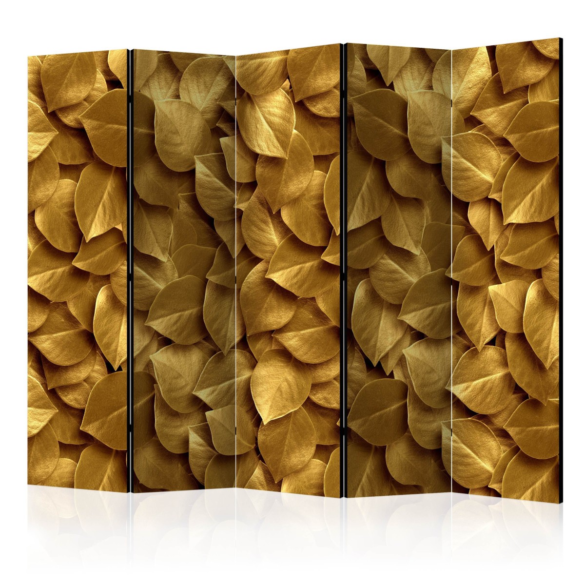 Paravent 5 volets Golden Leaves 172x225cm pour cacher un lit studio