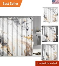 Chic 72x72 Inch Grey Marble Shower Curtain - Stylish, Waterproof Easy Care