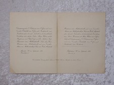 Antike Vermählungsanzeige Olfers Tiechowitz ...