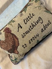 toss Pillow chicken rooster A Little Something To Crow About tapestry 12"x6"