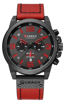 CURREN Chronograph Modetrend Multifunktion Wasserdicht Quarzuhr Leder