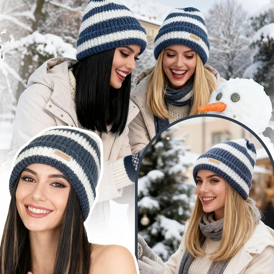 Short/Long Natural Knitted Hat Wig with Synthetic Hair Full Winter Wig for Women - Image 3 of 4