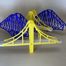 BRIO Thomas Wooden Railroad Blue Suspension Bridge 4 Pieces / Blue / Yellow