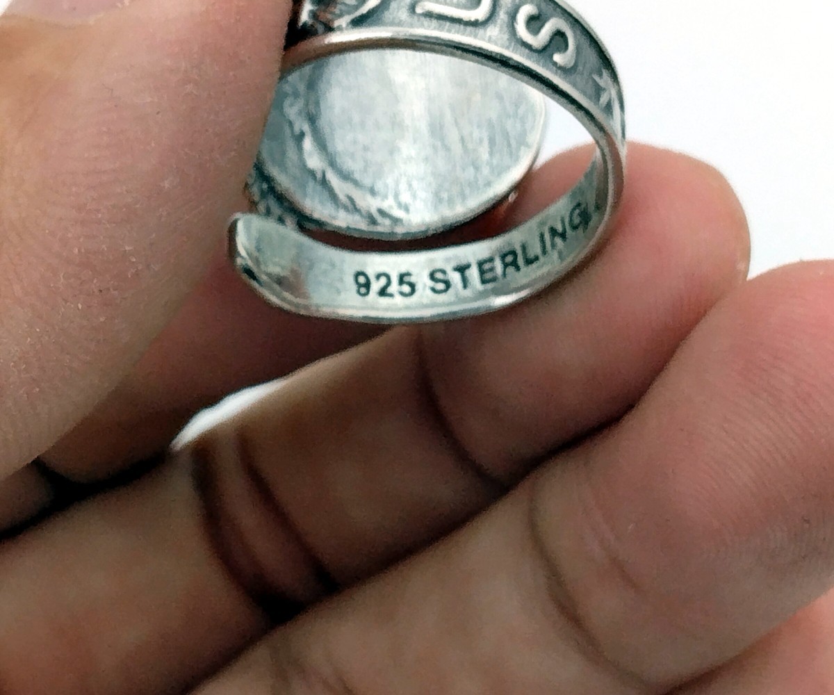 Solid 925 Sterling Silver US Marine Eagle Wings A… - image 6