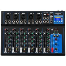 Depusheng HT7 Bluetooth Portable Audio Mixer w/USB DJ Sound Mixing Console MP3 J