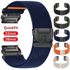 Elastic Nylon Watch Strap Band For Garmin Fenix 9 8 7 7X 6 6X Pro 5 5X 3 HR Epix