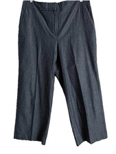 Ann Taylor Chambray Wide Leg Crop Pants Women's Size 10 Business Casual Travel