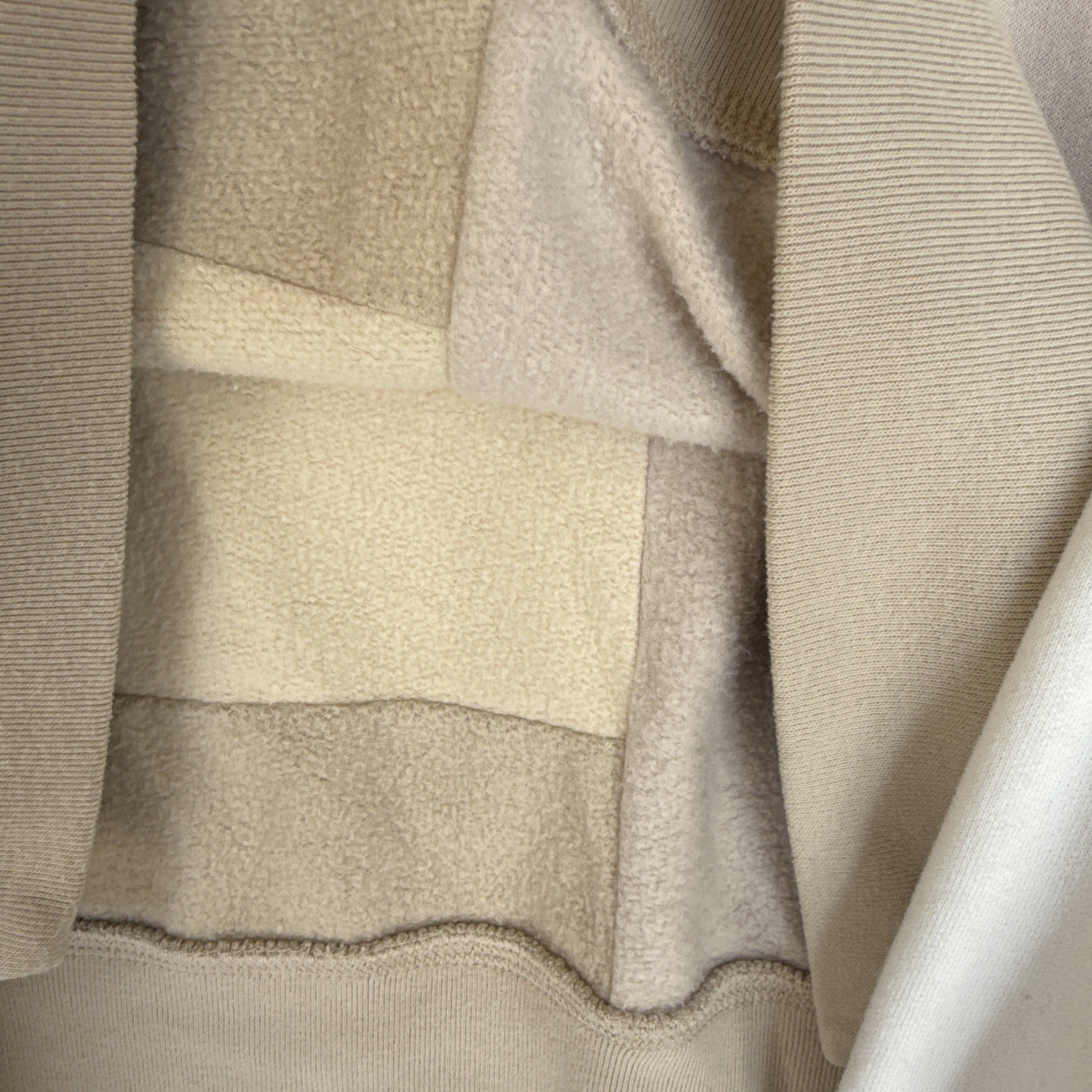 Abercrombie Neutral Beige Patchwork Crewneck Swea… - image 6