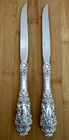 PAIR OF GORHAM CROWN BAROQUE STERLING 9 7/8” ORIGINAL FACTORY MADE STEAK KNIVES