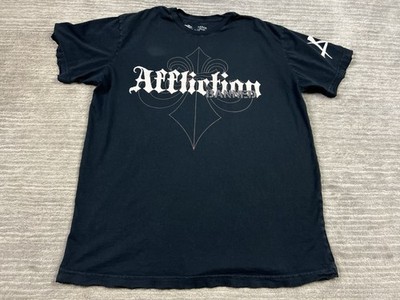 Affliction Fedor VS Sylvia Shirt Mens Large Black Banned Shortsleeve