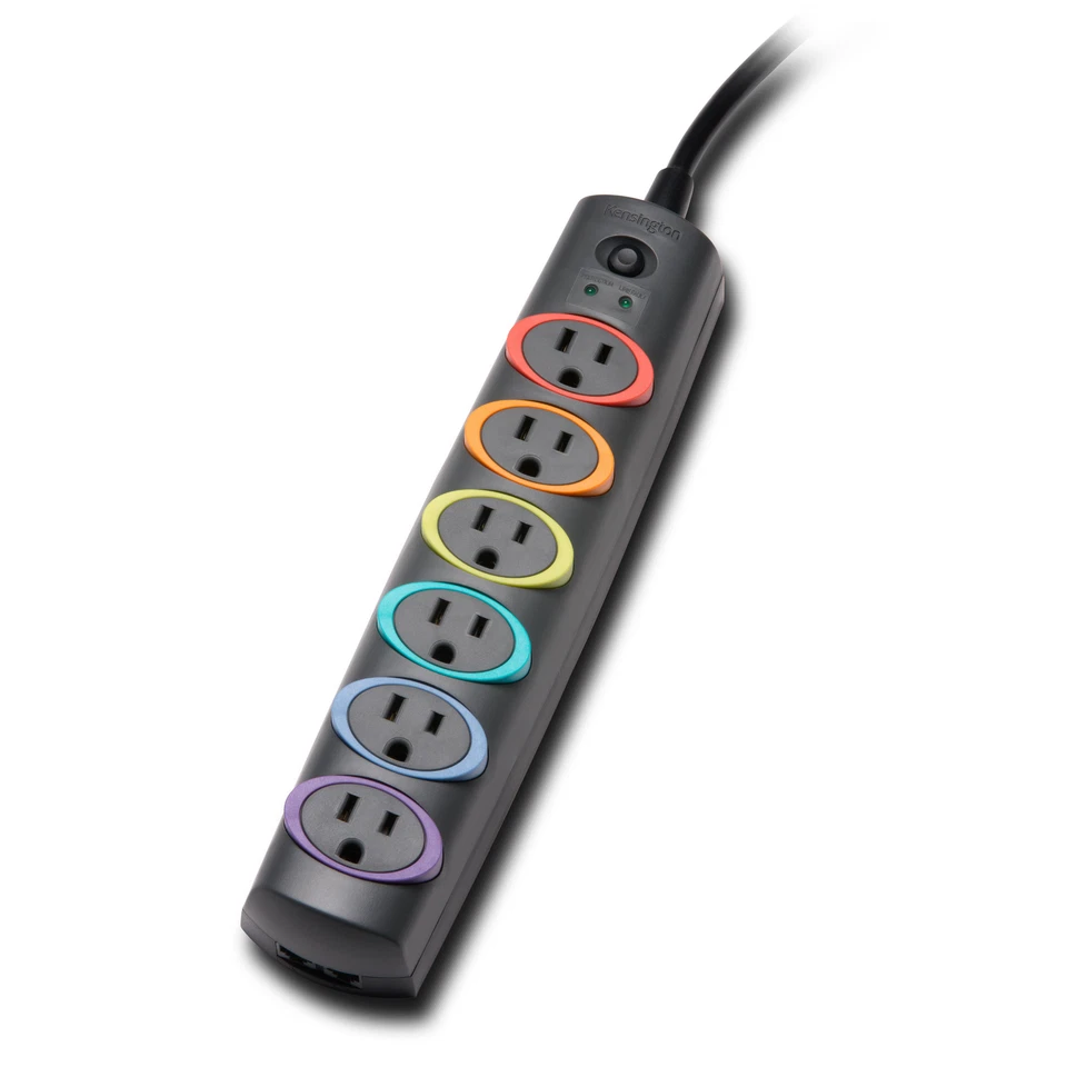Kensington SmartSockets Premium Surge Protector: 8-foot cord (Black) - Image 2 of 4