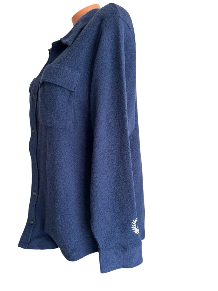 Camisa ROSA Victoria’s Secret polar abotonada azul chaqueta para mujer pequeña Foto 3 de 4