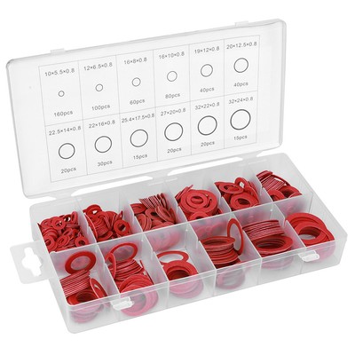 600pcs Red Vulcanised Fibre Washer Dichtungen Runde Isolierung Papier Red S CU