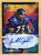 2024 Finest Jonathan Ogden Auto Oil Spill Refractor - RARE #5/10- Ravens Legend!