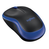 Logitech M185 Maus Kabellos Schwarz, Blau