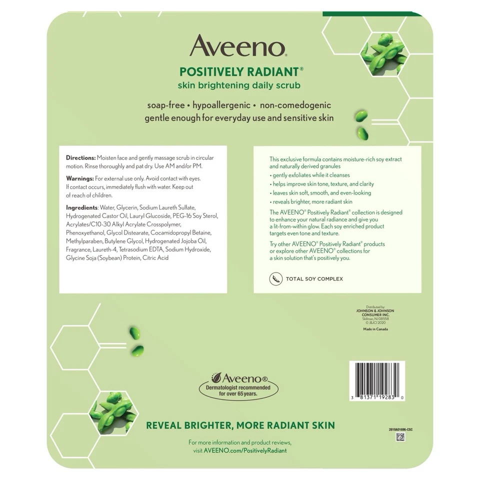 AVEENO Exfoliante Facial Iluminador Piel Positivamente Radiante Conjunto de 3 Nuevo Sellado Foto 3 de 3