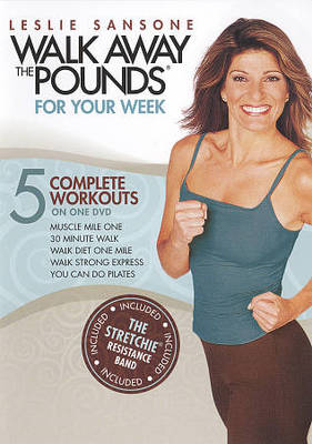 New! Leslie Sansone - Walk Away the Pounds 5 Workouts  Resistance Band Included!
