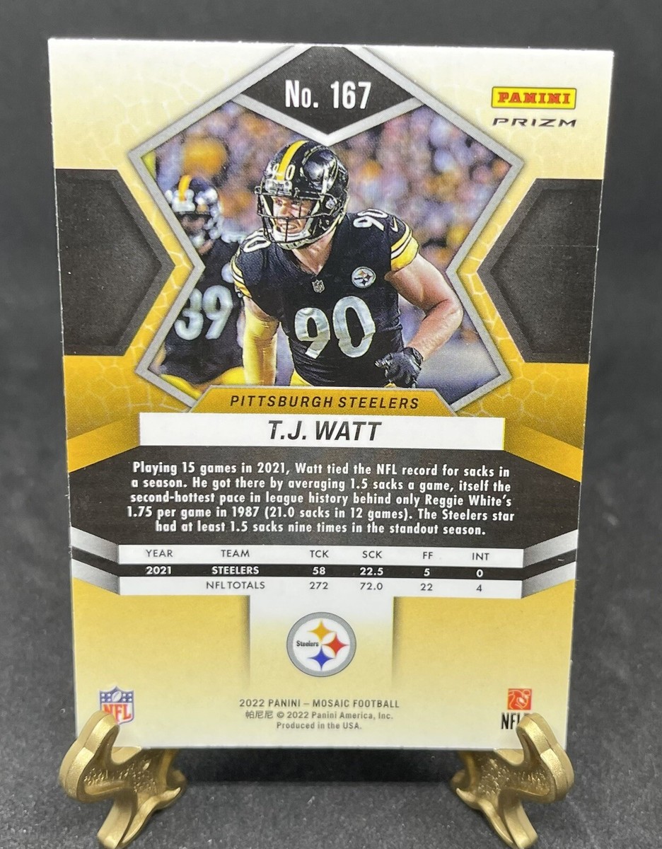 2022 Panini Mosaic TJ Watt Green Mosaic Prizm #167 Pittsburgh