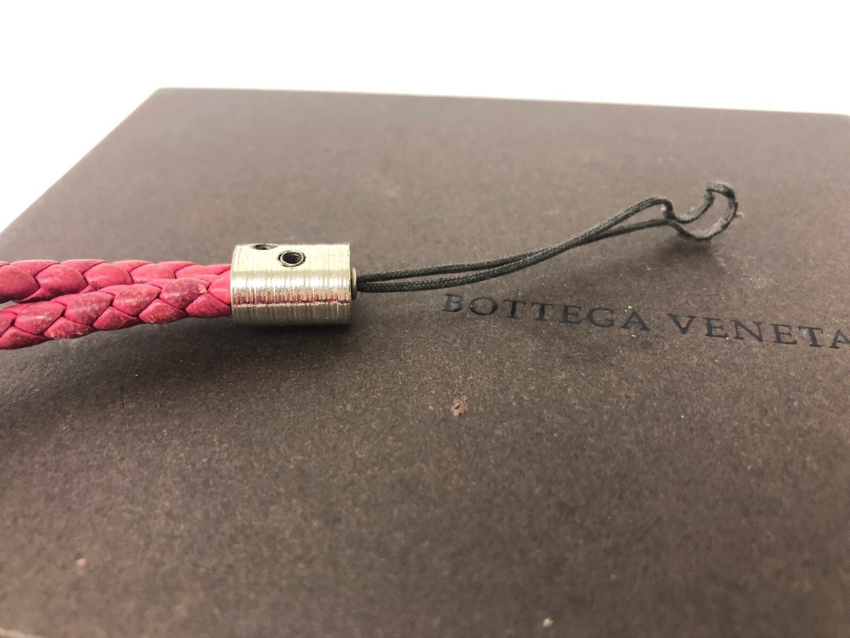Auth BOTTEGA VENETA Leather Pink Phone Strap Accesories