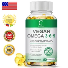 120PCS Omega 3 6 9 Complex Supplement Capsules For Brain Eyes Skin Health Pills