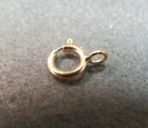14K Solid Yellow Gold 5mm Spring Ring Clasp Round Open Jump Ring - Picture 2 of 5
