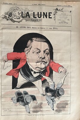 JOURNAL LA LUNE ROUSSE Nummer 9 1/02/1877 M. LEON SAY Par A. GILL Poster