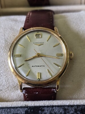 VINTAGE LONGINES SOLID 18K GOLD AUTOMATIC DATE SWISS