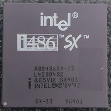 INTEL DUAL STAMPED 486SX 25/33 25mhz 33MHZ CPU Processor Vintage SX903 SK903