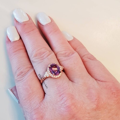 Vintage Alexandrite Ring, 24k Gold Vermeil, Engagement Ring, Promise Ring - Picture 2 of 5