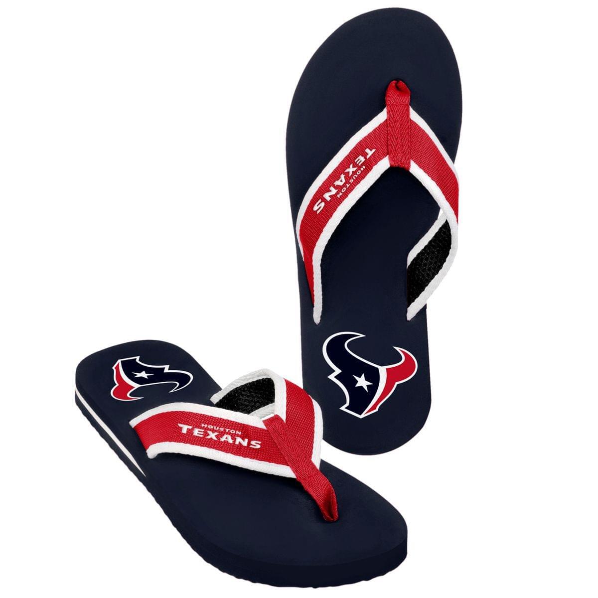 Houston Texans NFL Men’s Team Color Contour Flip Flops Size 8-9 Medium
