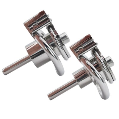 Stainless Steel Male Chastity Cage Men Flat Chastity Device Metal Lock Belt
