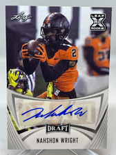 NAHSHON WRIGHT 2021 Leaf Draft XRC Rookie Autograph Dallas Cowboys / OSU Beavers