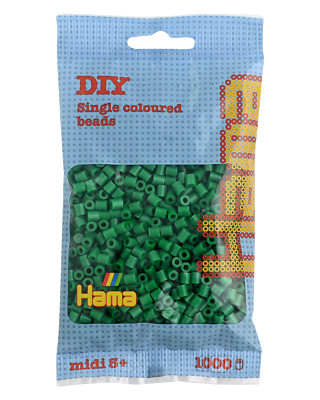 1000 Midi Bügelperlen - Grün 207-010 Ø 5 mm Hama Perlen Steckperlen Beads 