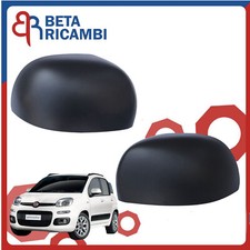 Calotte Specchio Retrovisore Fiat Panda 3 Destra +Sinistra Nero Nera Opaco