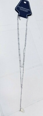 BELK SILVERWORKS FINE SILVER PLATE CULTURED PEARL 30'' NECKLACE