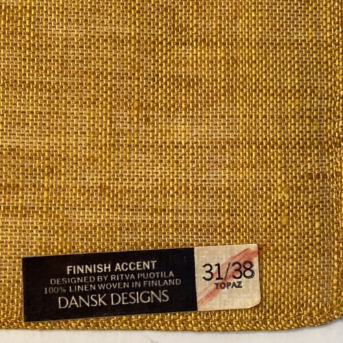 8 Vtg DANSK Placemats Napkin Finnish Accent 100% Linen Ritva Puotila Topaz 3 NWT - Picture 2 of 12