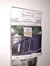 Just Married Car Flag Car Window Flag Wedding Decoration 17.5" NEW