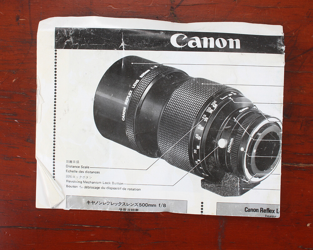 CANON 500/8 FD INSTRUCTION BOOK/180617 | eBay