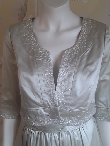 Wedding glamour Evening Silk dress and Jacket Size 12 NEW - Picture 4 of 13